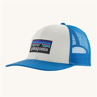 Patagonia P-6 Logo Trucker Hat White wessel blue